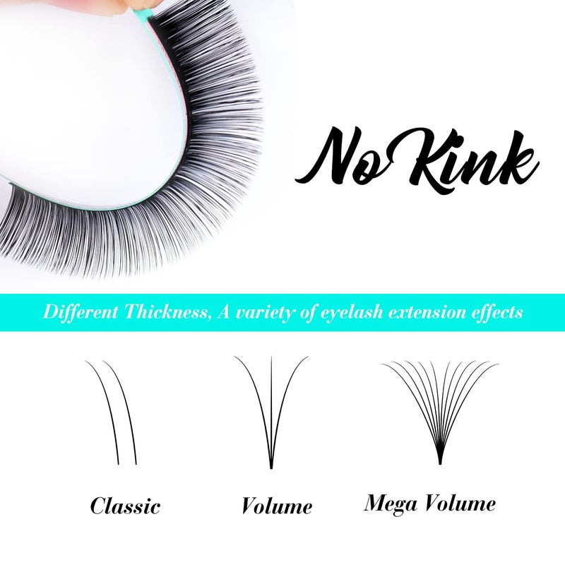 VAVALASH Eyelash Extensions 0.05 C CC D DD J B L Curl 13-20mm Lash Extensions Supplies Individual Lashes Premium Silk Volume & Classic Lash Soft Matte Dark Professional Eyelashes Extension (0.05-C-13-20 Mixed) - Image 3